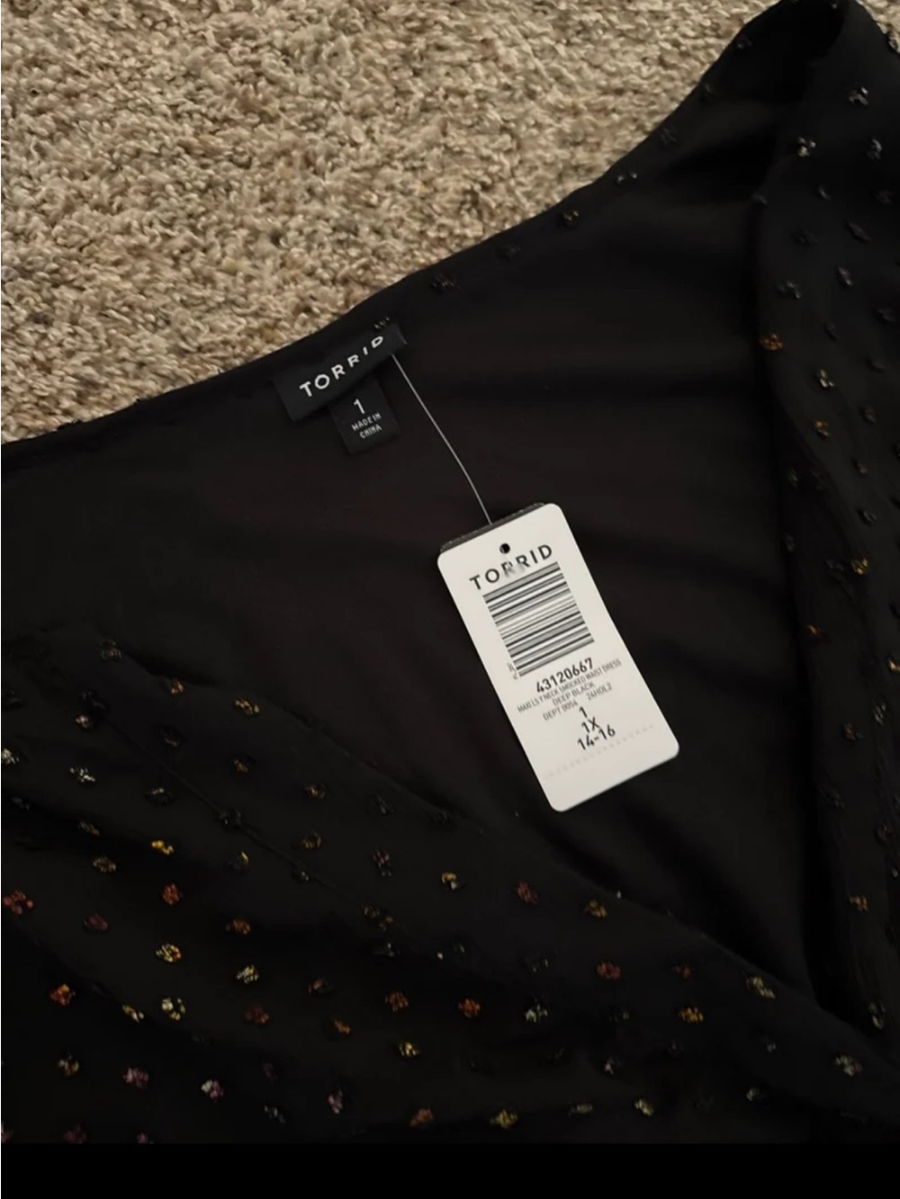 NWT TORRID Y-Neck Polka Dot Maxi Dress size 1 or 1XL - Picture 11 of 12